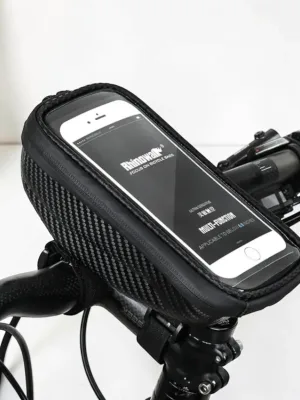 CarPhoneCradle Hard Shell Handlebar Bag Touch Screen Phone Bag PU EVA Black 18x9x7 cm
